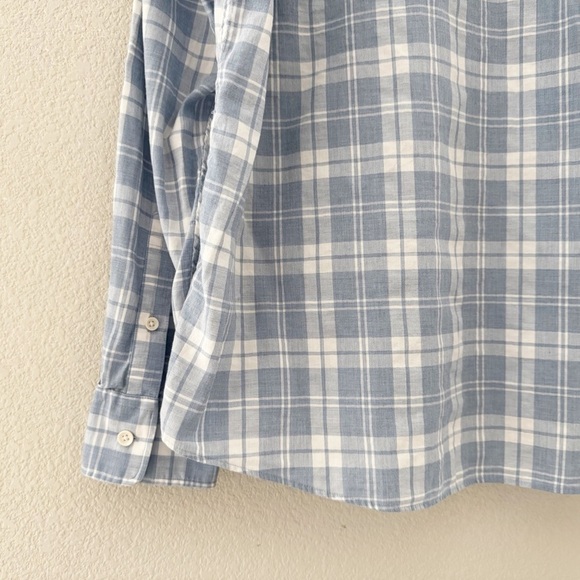 Faherty Mens Ventura Shirt Cotton Button Up Collared Plaid Casual Blue White XL - Picture 8 of 12